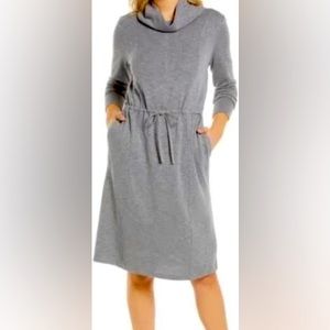 Caslon gray athletic cowl midi dress